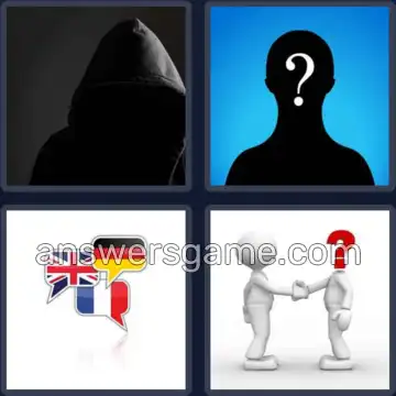 4 Pics 1 Word 8 Letters STRANGER