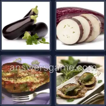 4 Pics 1 Word 8 Letters EGGPLANT