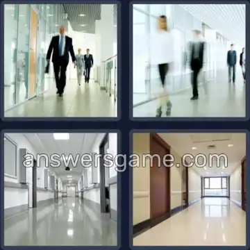 4 Pics 1 Word 8 Letters CORRIDOR