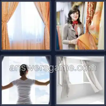 4 Pics 1 Word 8 Letters CURTAINS