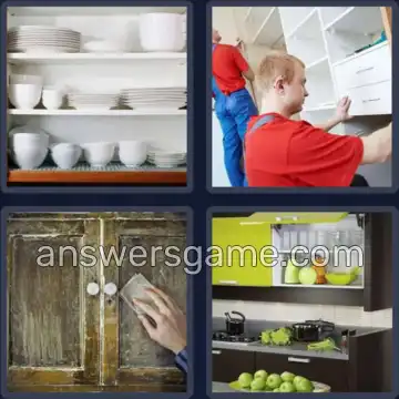 4 Pics 1 Word 8 Letters CUPBOARD
