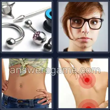 4 Pics 1 Word 8 Letters PIERCING