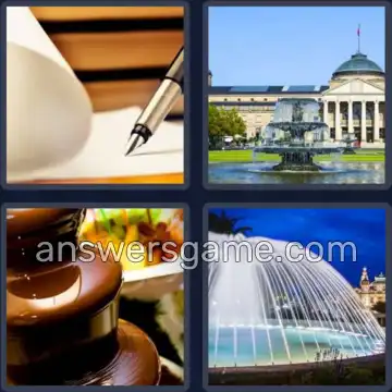4 Pics 1 Word 8 Letters FOUNTAIN