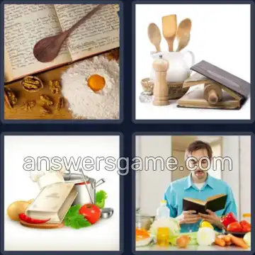 4 Pics 1 Word 8 Letters COOKBOOK
