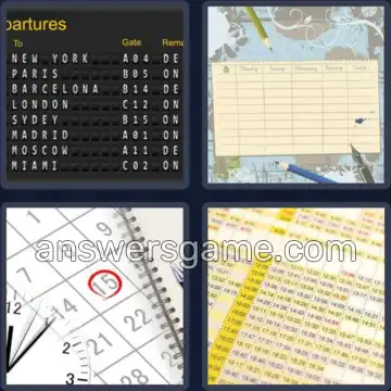 4 Pics 1 Word 8 Letters SCHEDULE