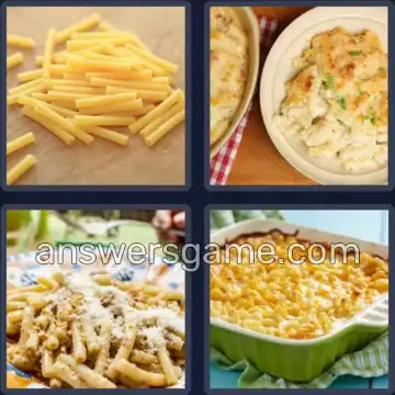 4 Pics 1 Word 8 Letters MACARONI