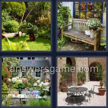 4 Pics 1 Word 8 Letters BACKYARD