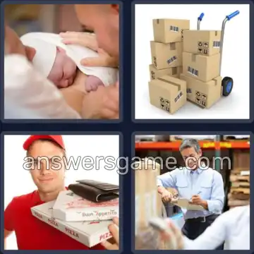 4 Pics 1 Word 8 Letters DELIVERY