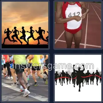 4 Pics 1 Word 8 Letters MARATHON