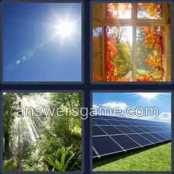 4 Pics 1 Word 8 Letters SUNLIGHT