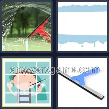 4 Pics 1 Word 8 Letters SQUEEGEE