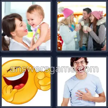 4 Pics 1 Word 8 Letters LAUGHTER