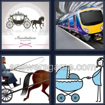 4 Pics 1 Word 8 Letters CARRIAGE