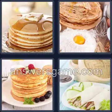 4 Pics 1 Word 8 Letters PANCAKES