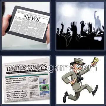 4 Pics 1 Word 8 Letters HEADLINE