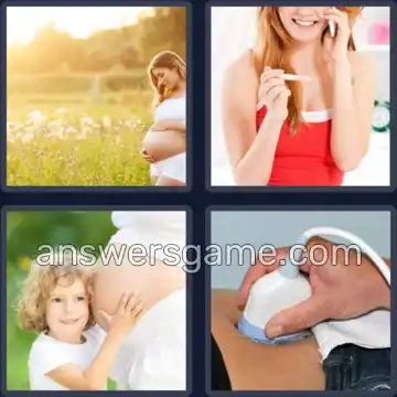 4 Pics 1 Word 8 Letters PREGNANT