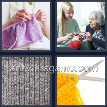 4 Pics 1 Word 8 Letters KNITTING