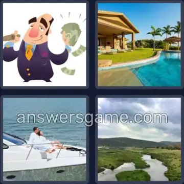 4 Pics 1 Word 8 Letters AFFLUENT