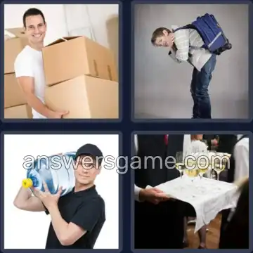 4 Pics 1 Word 8 Letters CARRYING