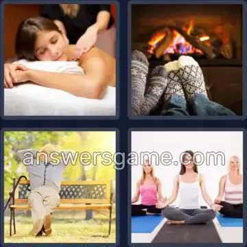 4 Pics 1 Word 8 Letters RELAXING