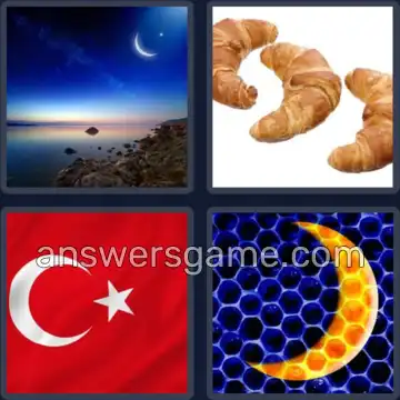 4 Pics 1 Word 8 Letters CRESCENT