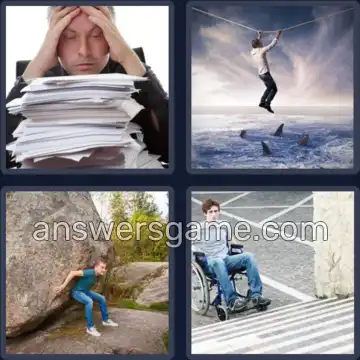 4 Pics 1 Word 8 Letters DAUNTING