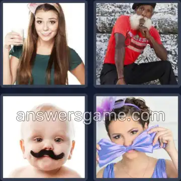 4 Pics 1 Word 8 Letters MUSTACHE