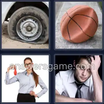 4 Pics 1 Word 8 Letters DEFLATED