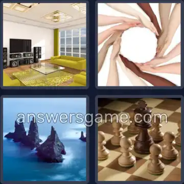 4 Pics 1 Word 8 Letters SURROUND