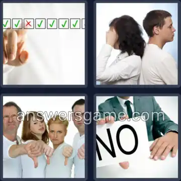 4 Pics 1 Word 8 Letters DISAGREE