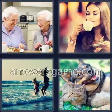 4 Pics 1 Word 8 Letters ENJOYING