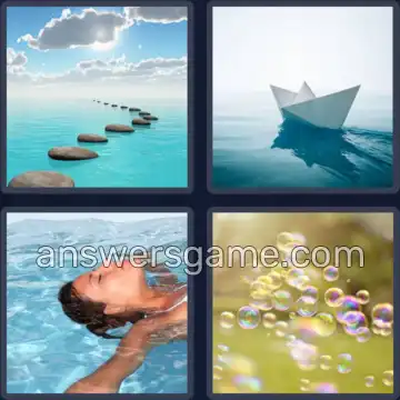 4 Pics 1 Word 8 Letters FLOATING