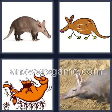 4 Pics 1 Word 8 Letters AARDVARK