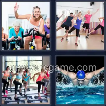 4 Pics 1 Word 8 Letters AEROBICS