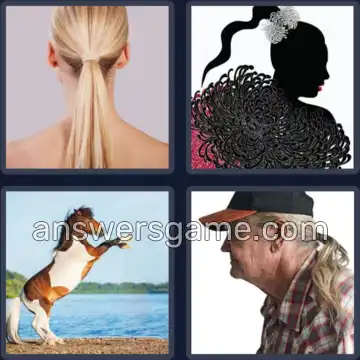 4 Pics 1 Word 8 Letters PONYTAIL