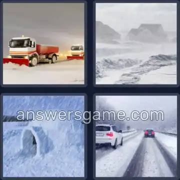 4 Pics 1 Word 8 Letters BLIZZARD