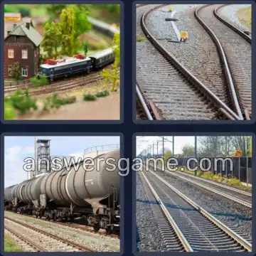 4 Pics 1 Word 8 Letters RAILROAD