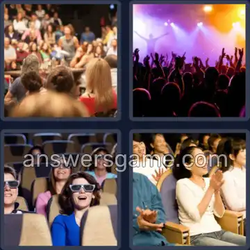 4 Pics 1 Word 8 Letters AUDIENCE