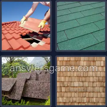 4 Pics 1 Word 8 Letters SHINGLES