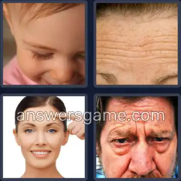 4 Pics 1 Word 8 Letters FOREHEAD