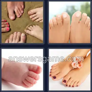 4 Pics 1 Word 8 Letters TOENAILS
