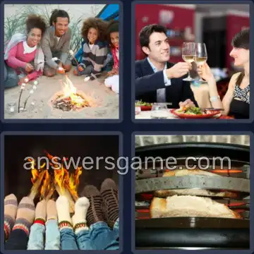 4 Pics 1 Word 8 Letters TOASTING