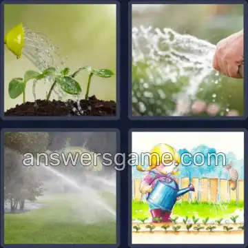 4 Pics 1 Word 8 Letters WATERING