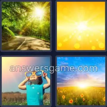 4 Pics 1 Word 8 Letters SUNSHINE