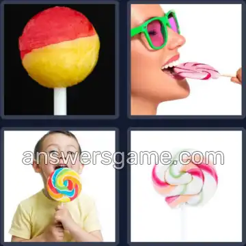 4 Pics 1 Word 8 Letters LOLLIPOP