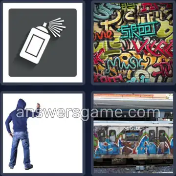 4 Pics 1 Word 8 Letters GRAFFITI