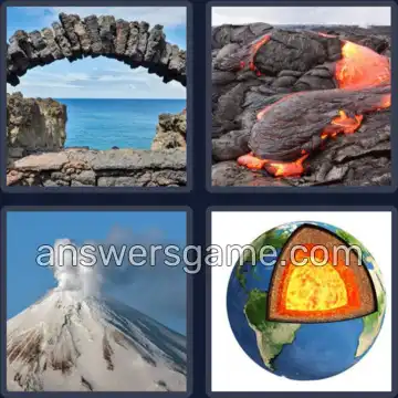 4 Pics 1 Word 8 Letters VOLCANIC