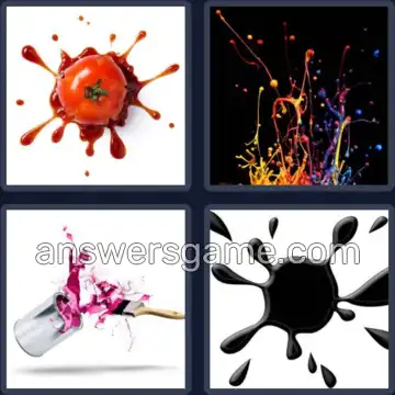 4 Pics 1 Word 8 Letters SPLATTER