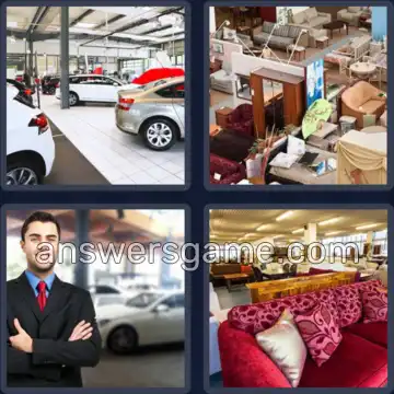 4 Pics 1 Word 8 Letters SHOWROOM
