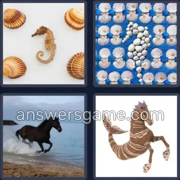 4 Pics 1 Word 8 Letters SEAHORSE